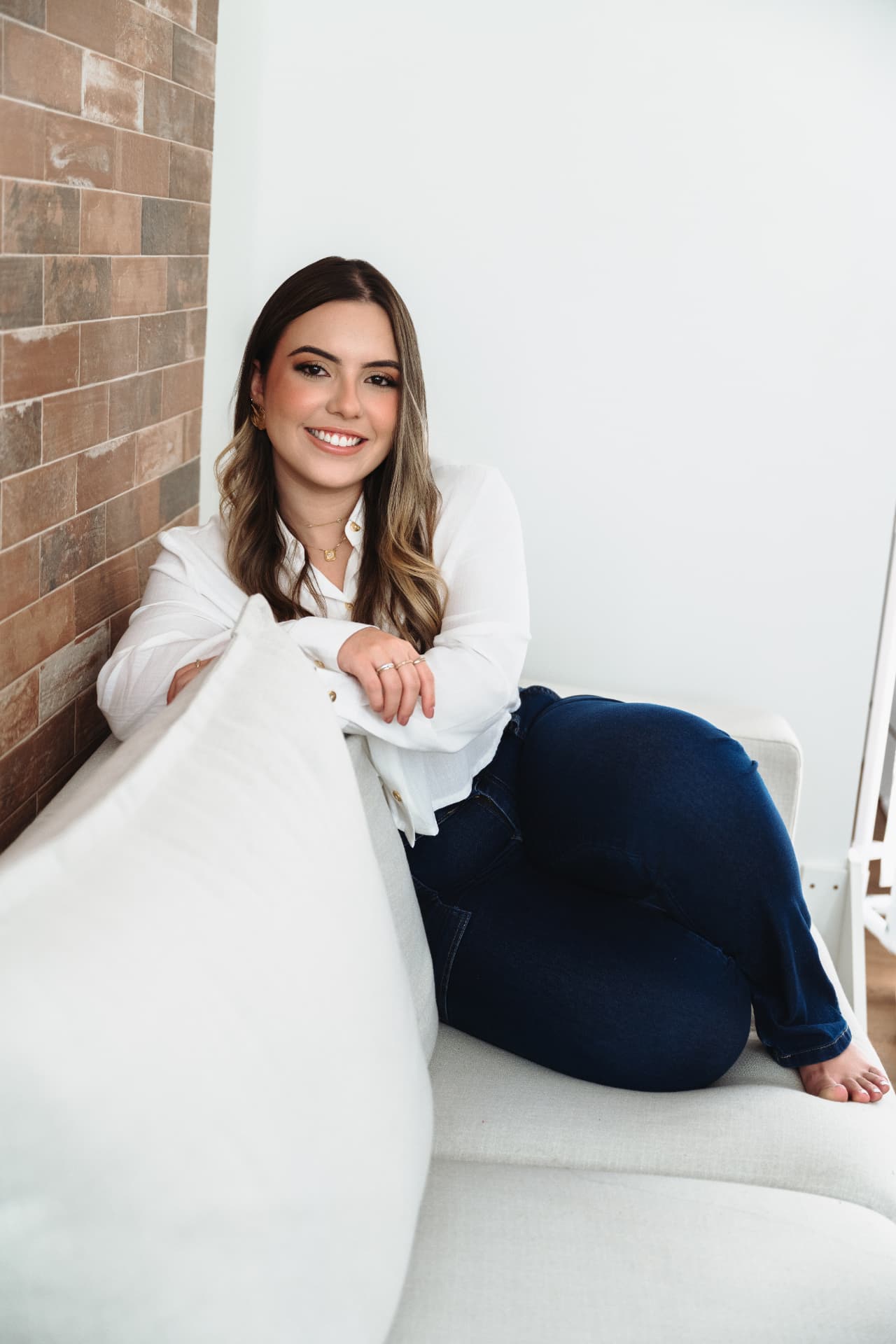 Beatriz Cristina, psicóloga, em atendimento